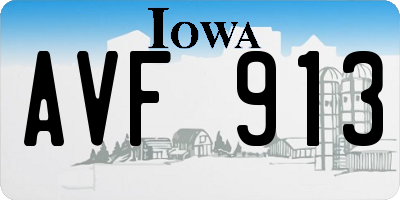 IA license plate AVF913
