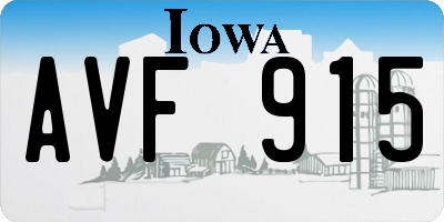 IA license plate AVF915