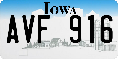 IA license plate AVF916