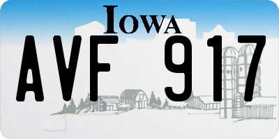 IA license plate AVF917