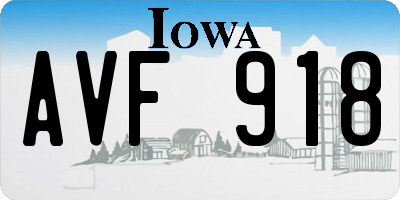 IA license plate AVF918
