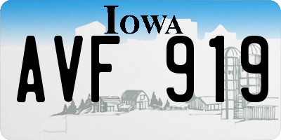 IA license plate AVF919