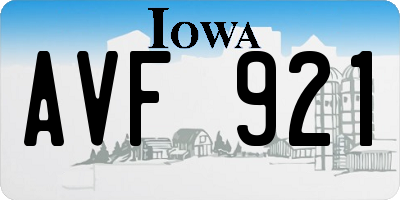 IA license plate AVF921