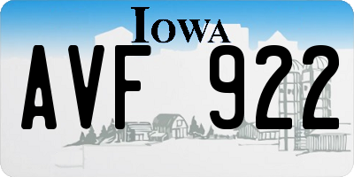 IA license plate AVF922