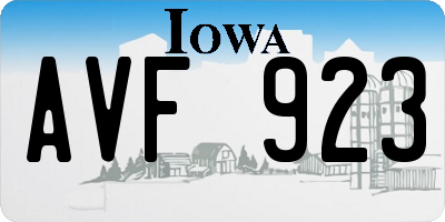IA license plate AVF923