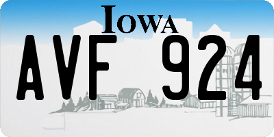 IA license plate AVF924