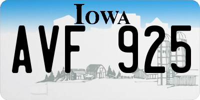 IA license plate AVF925