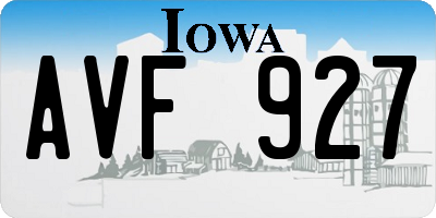 IA license plate AVF927