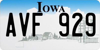 IA license plate AVF929