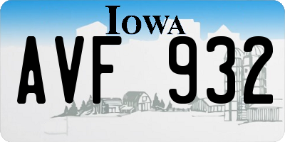 IA license plate AVF932