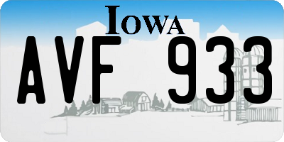 IA license plate AVF933