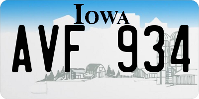 IA license plate AVF934