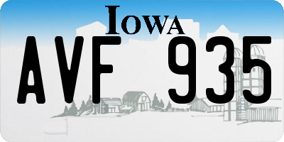 IA license plate AVF935