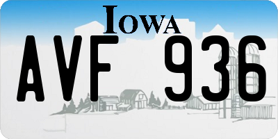 IA license plate AVF936
