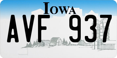 IA license plate AVF937