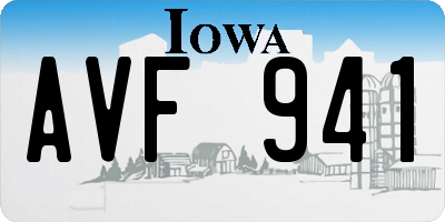 IA license plate AVF941