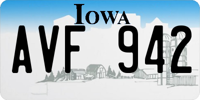 IA license plate AVF942