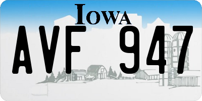 IA license plate AVF947