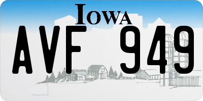 IA license plate AVF949
