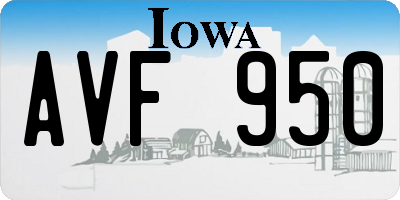 IA license plate AVF950