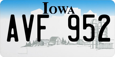 IA license plate AVF952