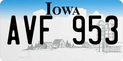 IA license plate AVF953