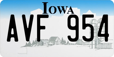 IA license plate AVF954