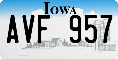 IA license plate AVF957