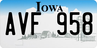 IA license plate AVF958