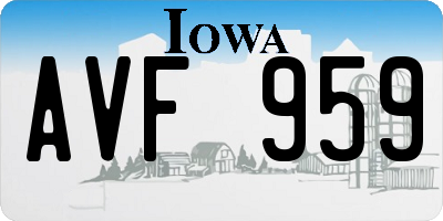 IA license plate AVF959
