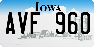 IA license plate AVF960