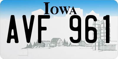 IA license plate AVF961