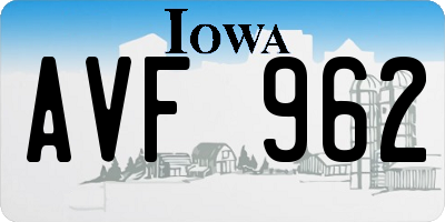 IA license plate AVF962