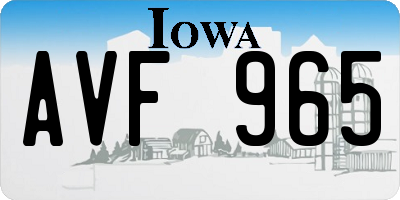 IA license plate AVF965