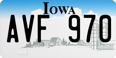 IA license plate AVF970