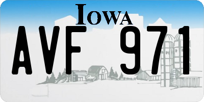IA license plate AVF971