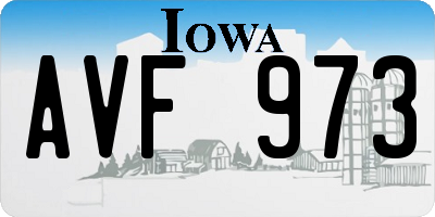 IA license plate AVF973