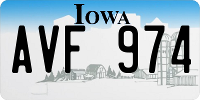 IA license plate AVF974