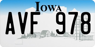 IA license plate AVF978