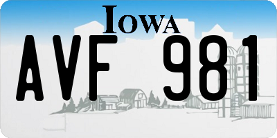 IA license plate AVF981