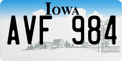 IA license plate AVF984