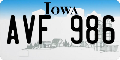 IA license plate AVF986