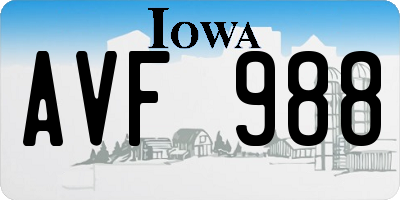 IA license plate AVF988