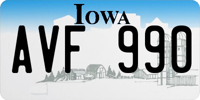 IA license plate AVF990