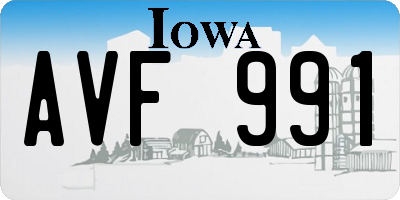 IA license plate AVF991
