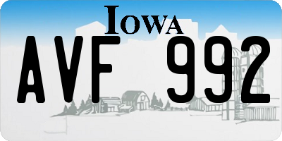 IA license plate AVF992