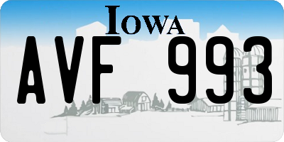 IA license plate AVF993