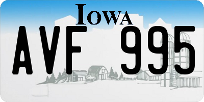 IA license plate AVF995