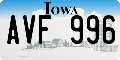 IA license plate AVF996