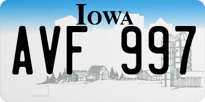 IA license plate AVF997